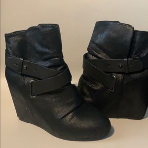 Aldo black wedge booties. Size 7